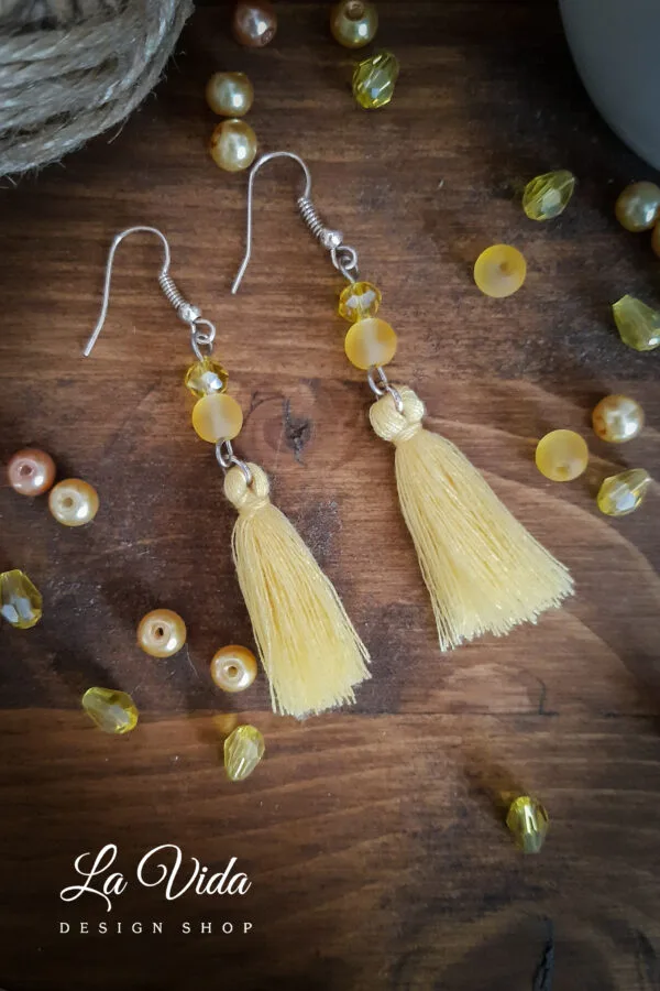Tassel sárga bojtos fülbevaló - Image 5