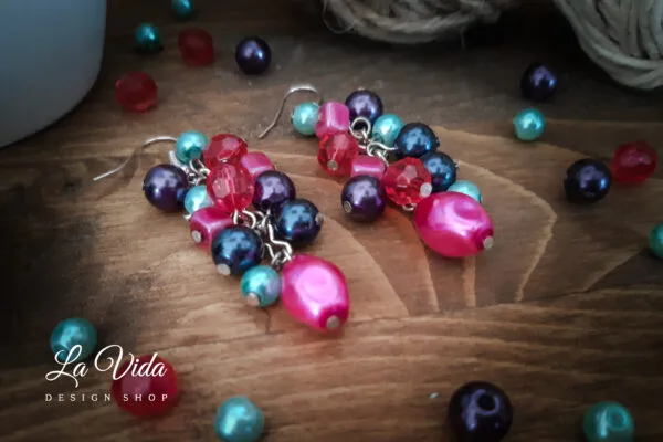 Cluster jewel tones fürtös fülbevaló - Image 5