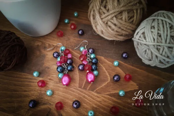 Cluster jewel tones fürtös fülbevaló - Image 6