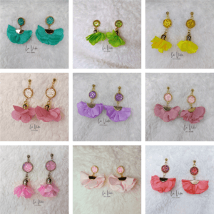 Spring & Shine virágbojtos statement fülbevaló