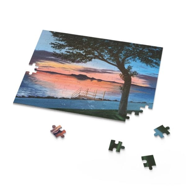 Puzzle - Fonyódi naplemente- kirakó 120db, A/4 méret