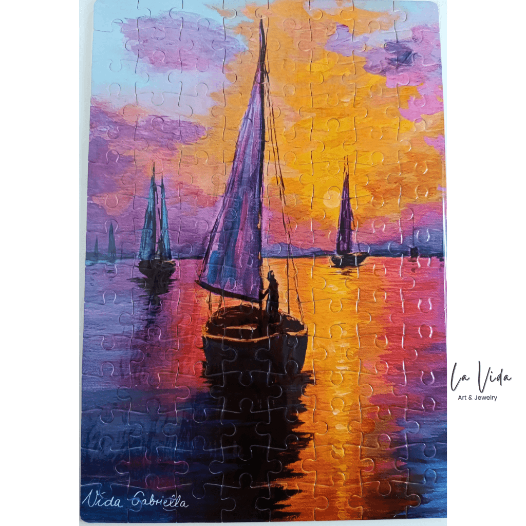 Puzzle - Vitorlás- kirakó 120db, A/4 méret - Image 3