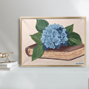 Hortenzia egyedi festmény nappaliba – Gabriella Vida kézzel festett modern kép ajándékba La Vida Art & Jewerly