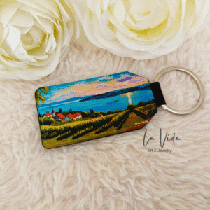 Kulcstartó - műbőr, Balatoni panoráma