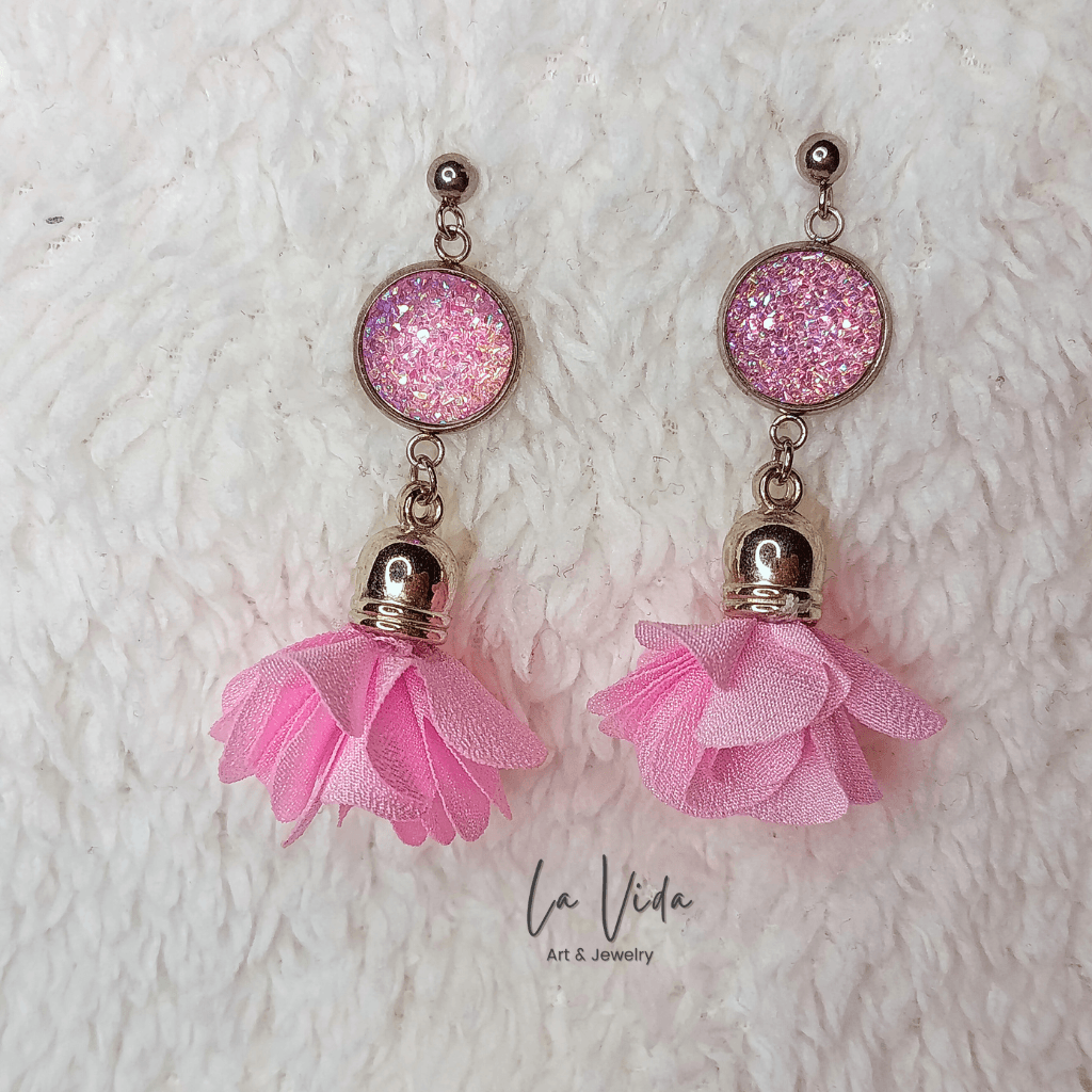 Spring & Shine - virágbojtos statement fülbevaló - Image 10