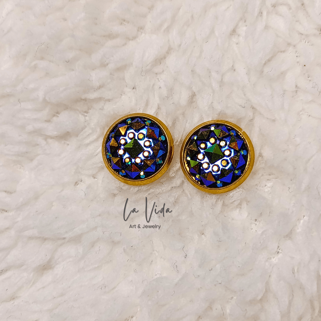 Shine - 10 mm arany bedugós fülbevaló - Image 7