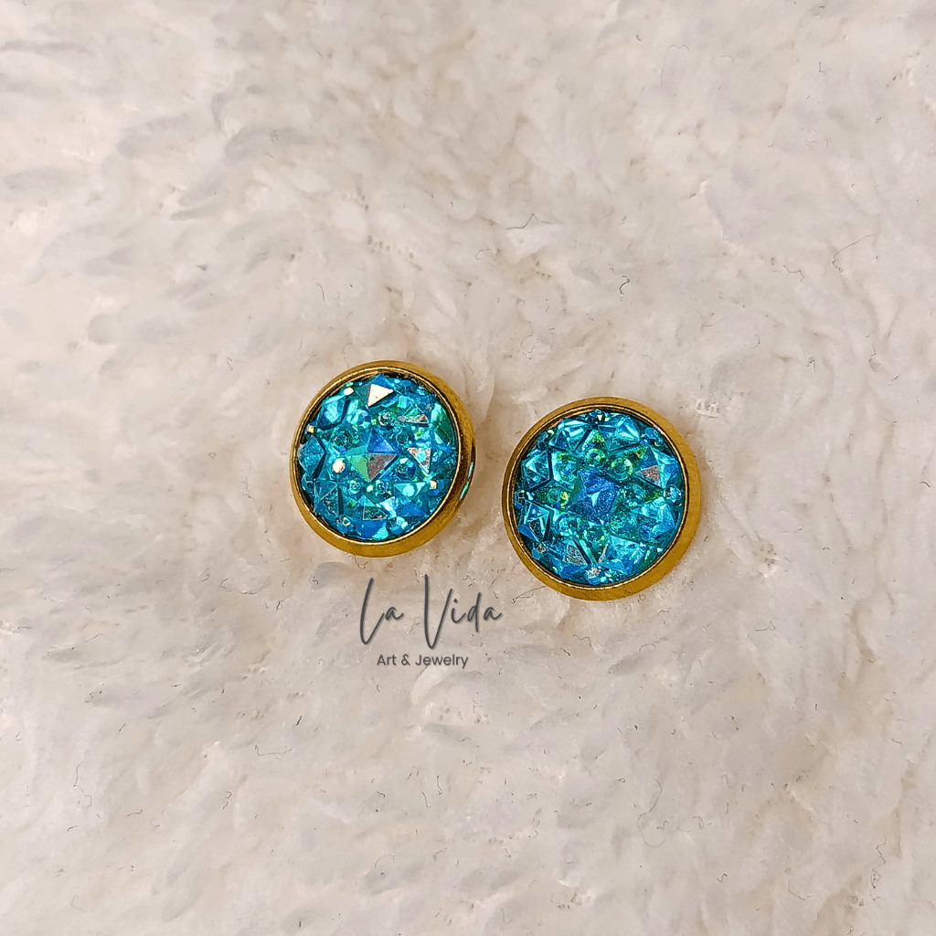 Shine - 10 mm arany bedugós fülbevaló - Image 8