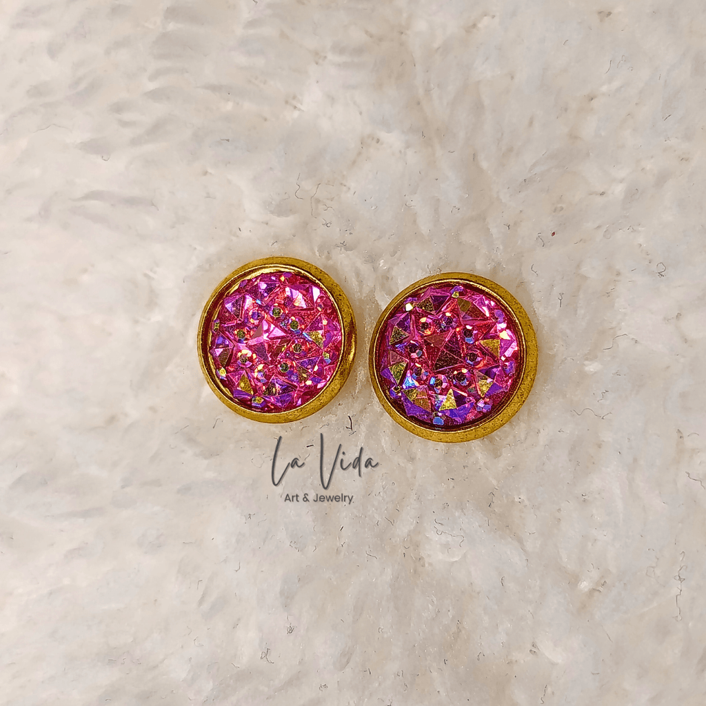 Shine - 10 mm arany bedugós fülbevaló - Image 9