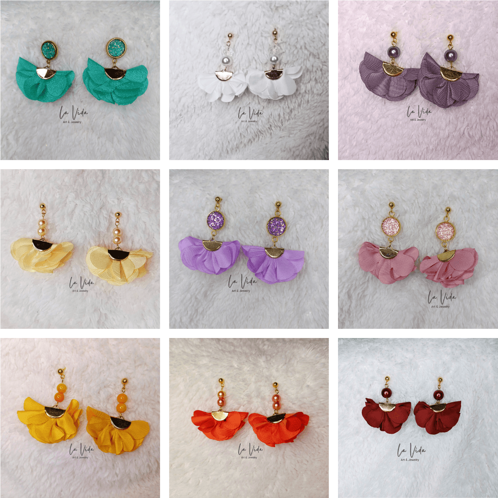 Spring legyező fülbevaló