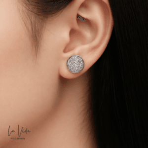 12mm ezüst nemesacél fülbevaló