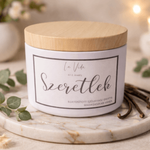 La Vida Art & Jewerly kézzel készített szójaviasz gyertya