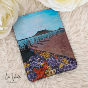 Fonyód árvácskával festmény hűtőmágnes