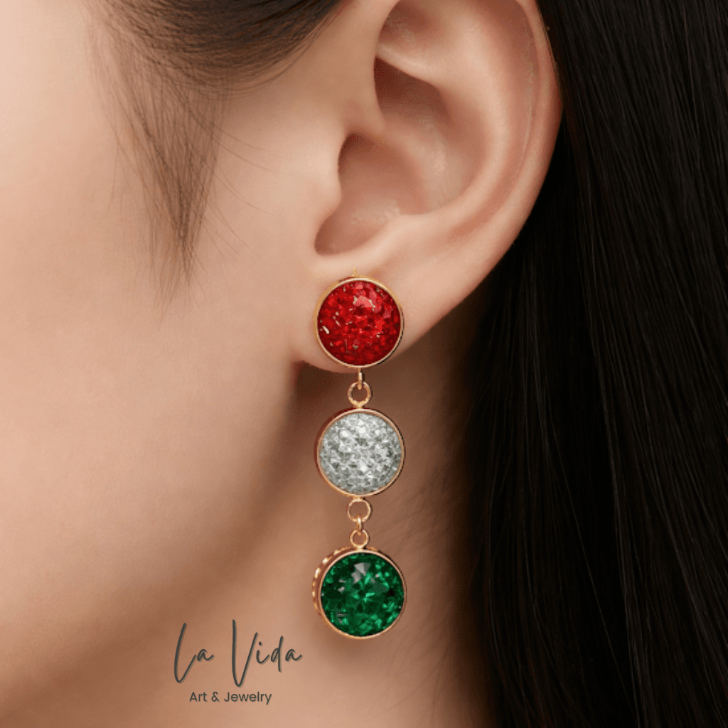 Nemzeti színű fülbevaló - Shine - Image 5