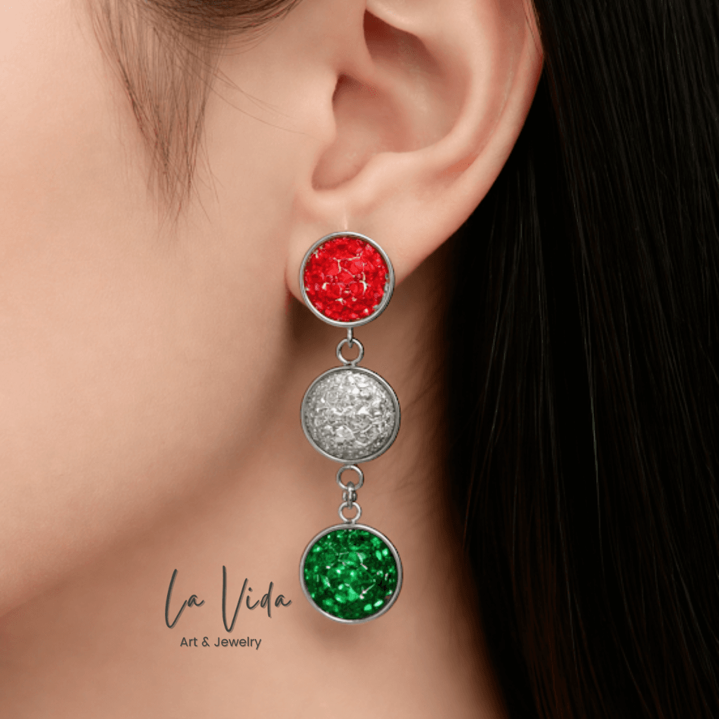 Nemzeti színű fülbevaló - Shine - Image 7