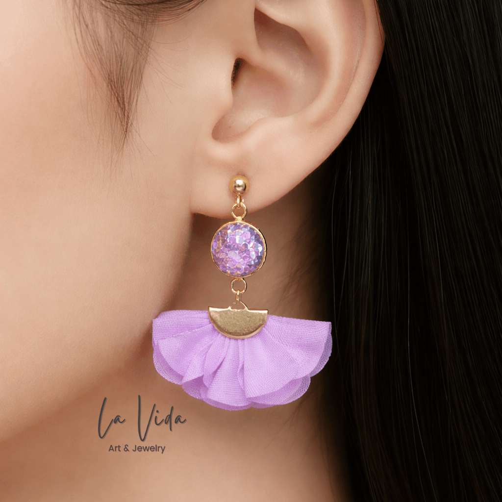 Spring & Shine - virágbojtos statement fülbevaló - Image 14