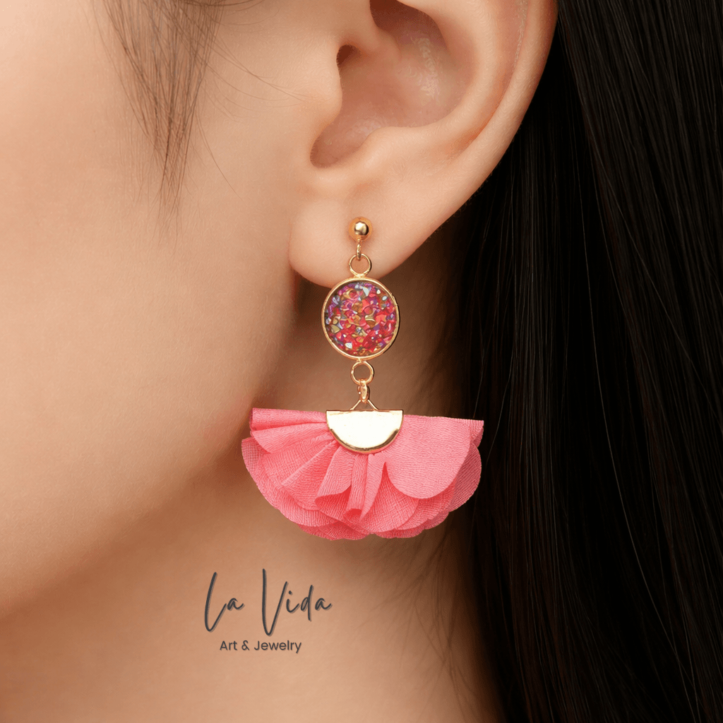 Spring & Shine - virágbojtos statement fülbevaló - Image 17