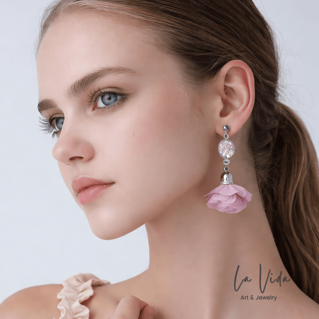 Spring & Shine - virágbojtos statement fülbevaló - Image 19