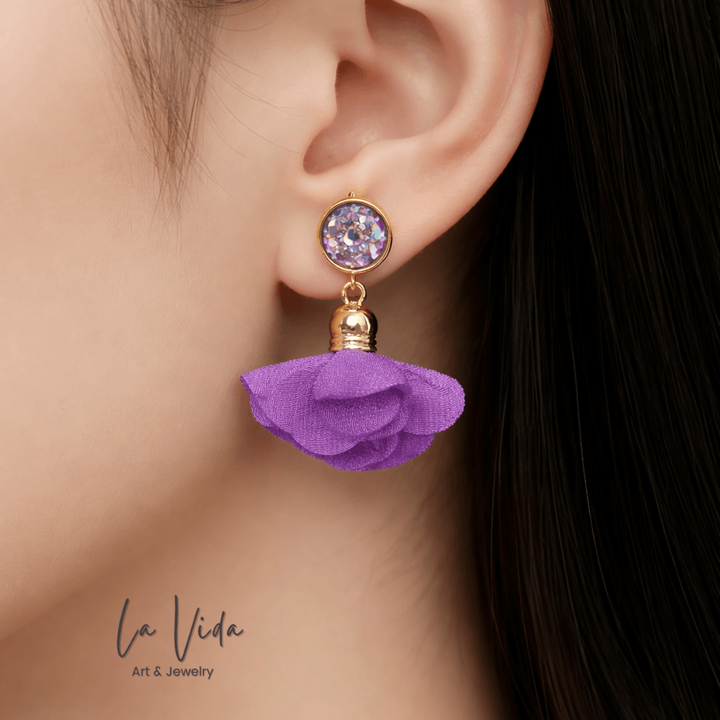 Spring & Shine - virágbojtos statement fülbevaló - Image 20